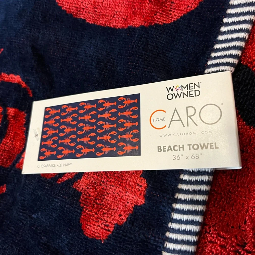 🆕 Caro Home Chesapeake Lobster Beach Towel Oversized